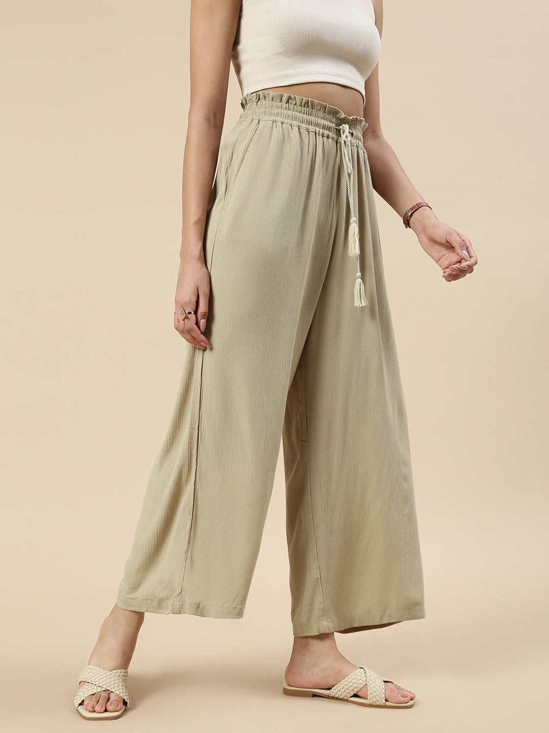 Flared Palazzo-Golden Beige