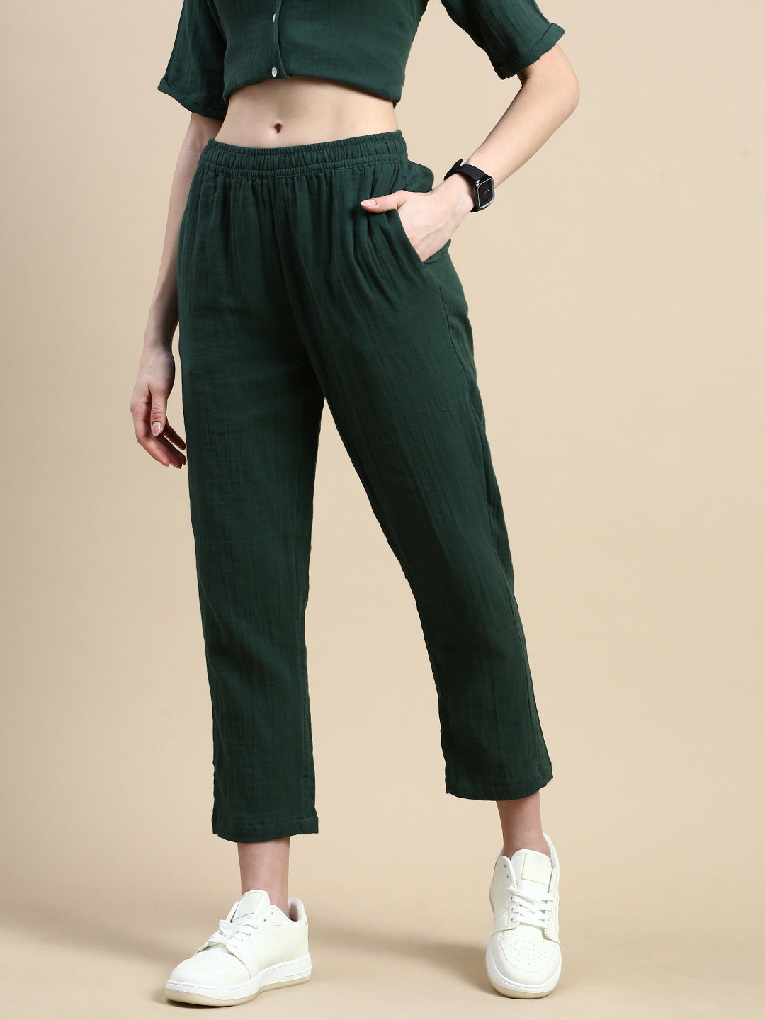 Straight Pant-Green - De Moza