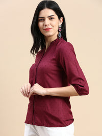 De Moza Women Shirt Top Burgundy