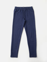 De Moza Girls Solid Jegging Navy Blue
