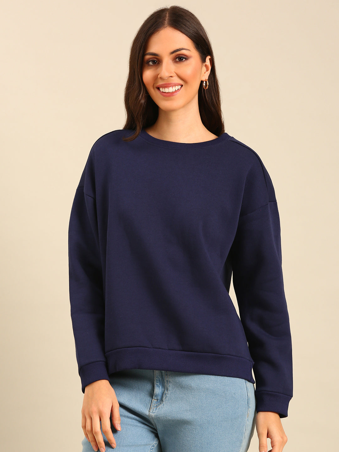 Sweatshirt-Navy Blue - De Moza