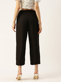 De Moza Women's Crop Palazzo Black