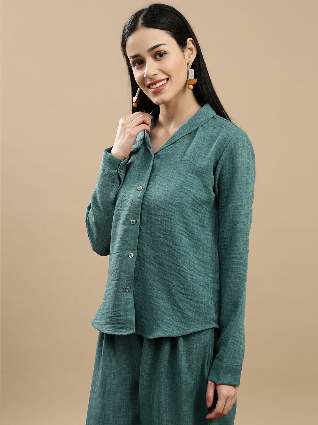 De Moza Women Casual Top Dark Teal