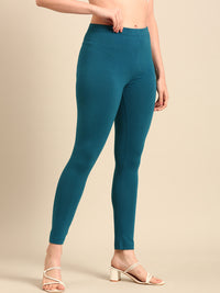 Ankle Length Leggings Cotton-Dark Teal - De Moza