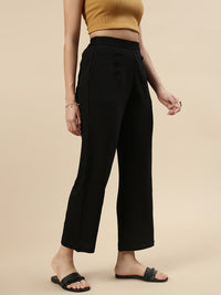 Casual Straight Pant-Black