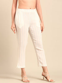 Straight Pant Yarn Dyed-White - De Moza