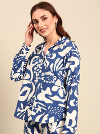 Tunic Top All Over Print-Blue - De Moza