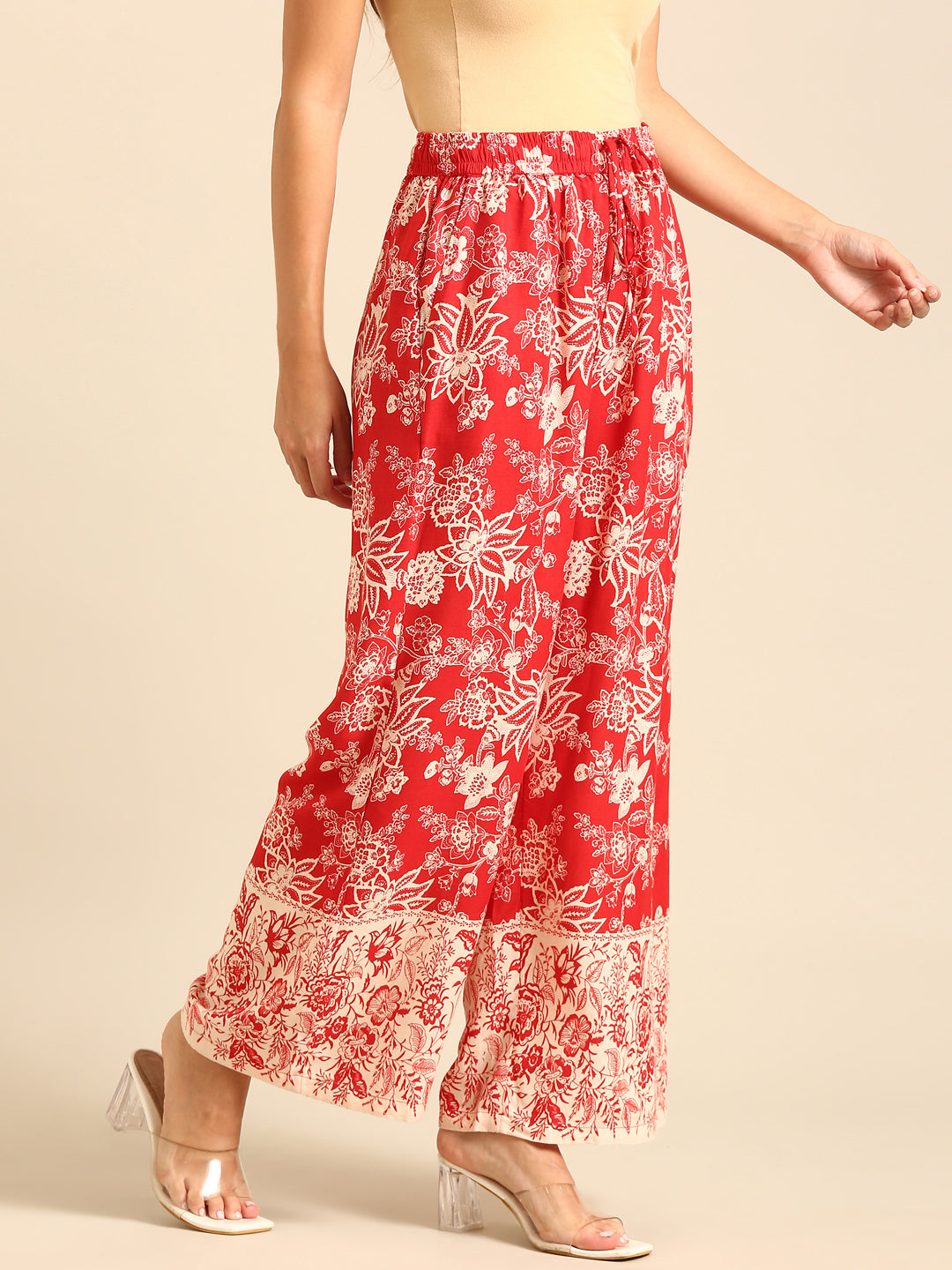 Printed Palazzo-Red - De Moza
