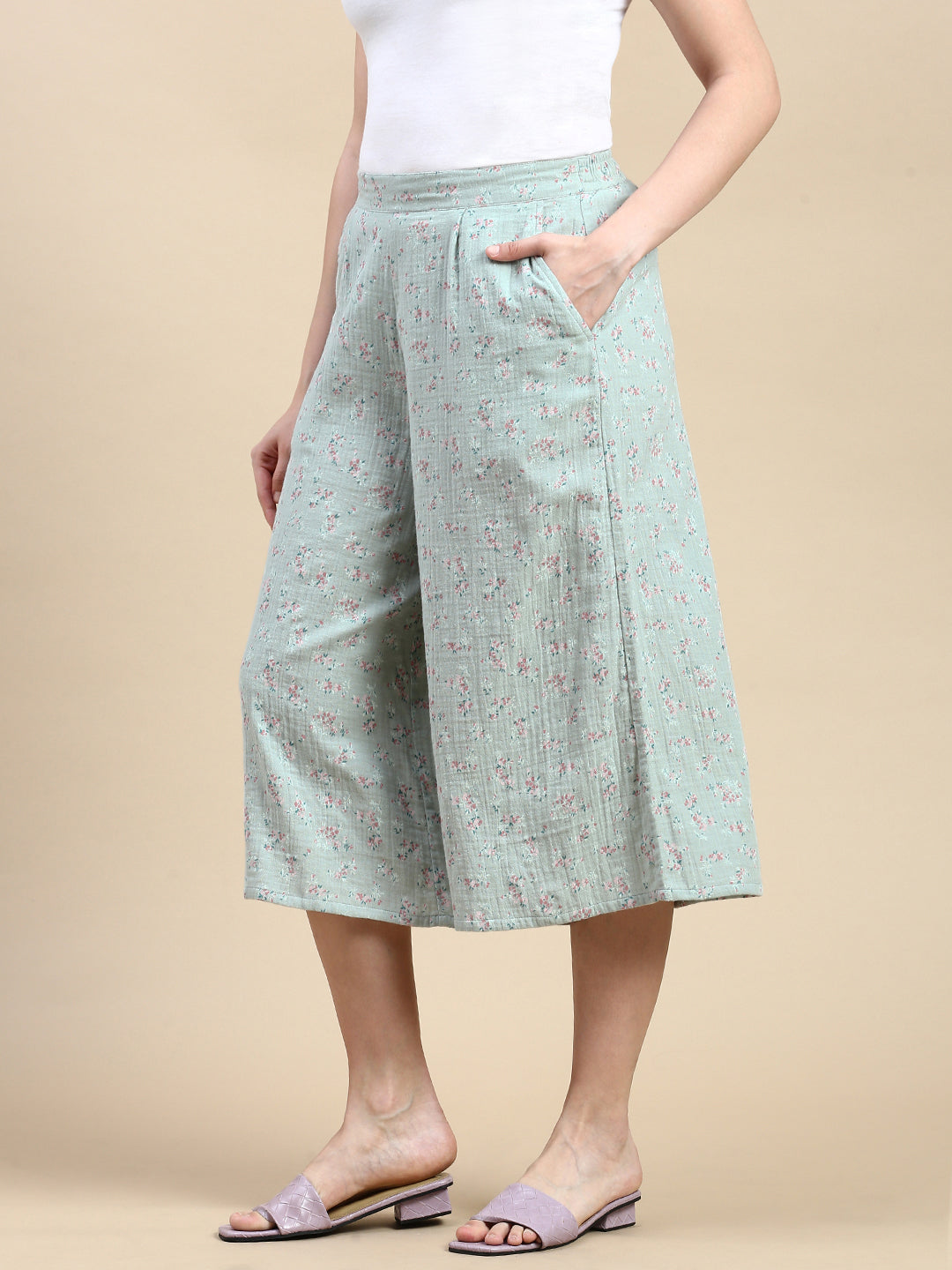 Culottes AOP-Mint Green - De Moza