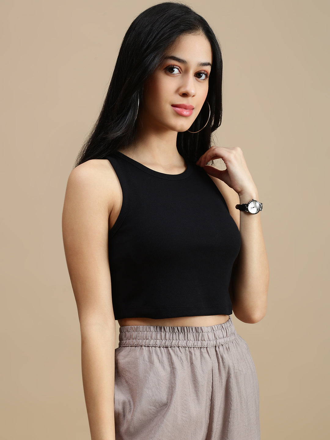 De Moza Women Casual Top Black