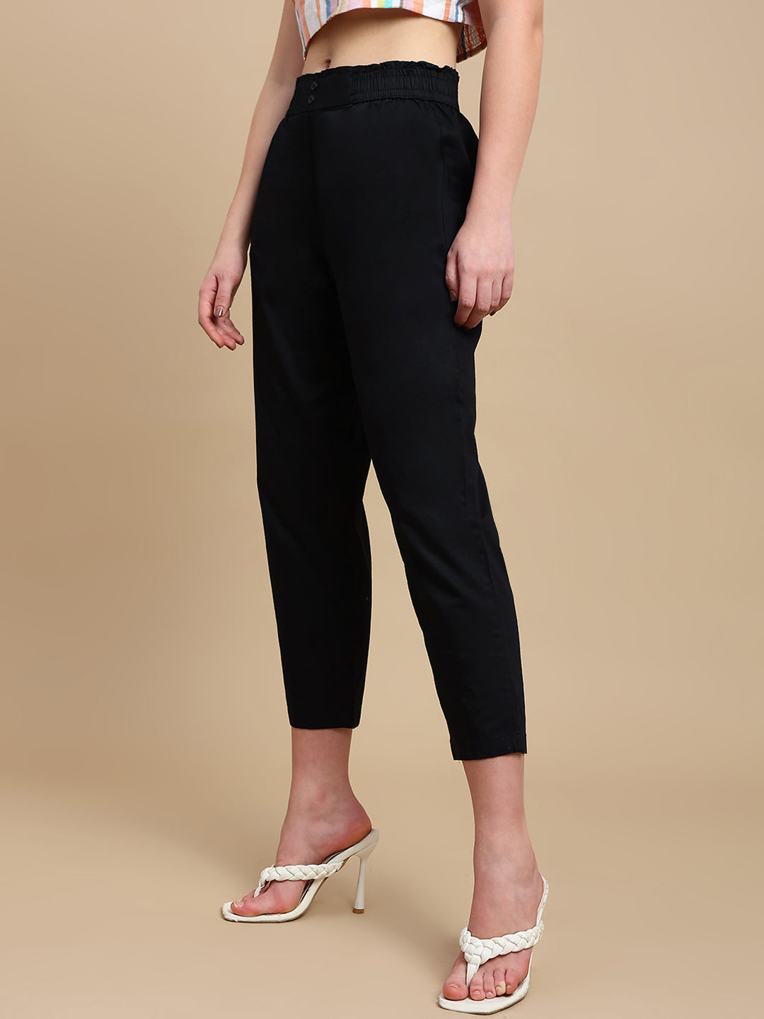 De Moza Women Casual Pants Black - De Moza