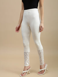 De Moza Women Casual Leggings Offwhite
