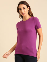T-Shirt Regular Sleeve-Light Purple - De Moza