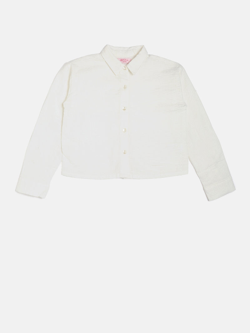 PIPIN Girls Shirt Cream
