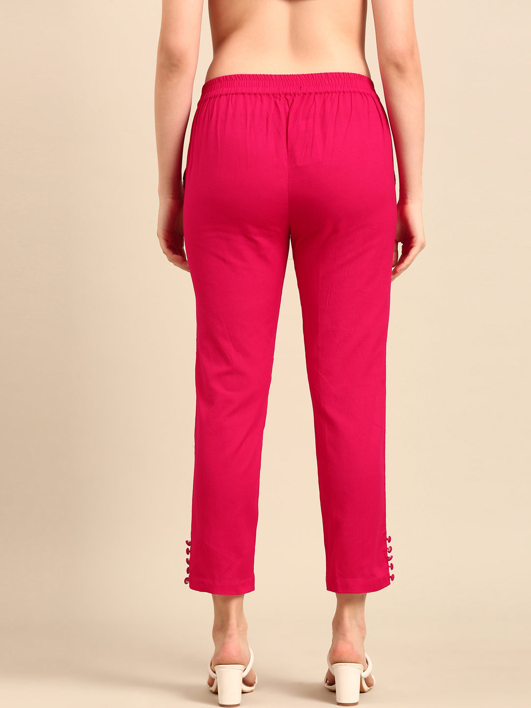 Cigarette Pants-Fuchsia - De Moza