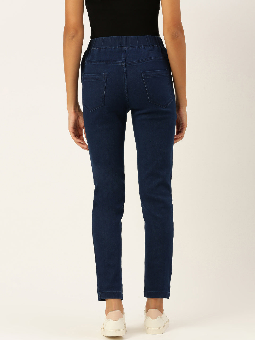 De Moza Women Jegging  Solid Cotton Indigo Blue - De Moza