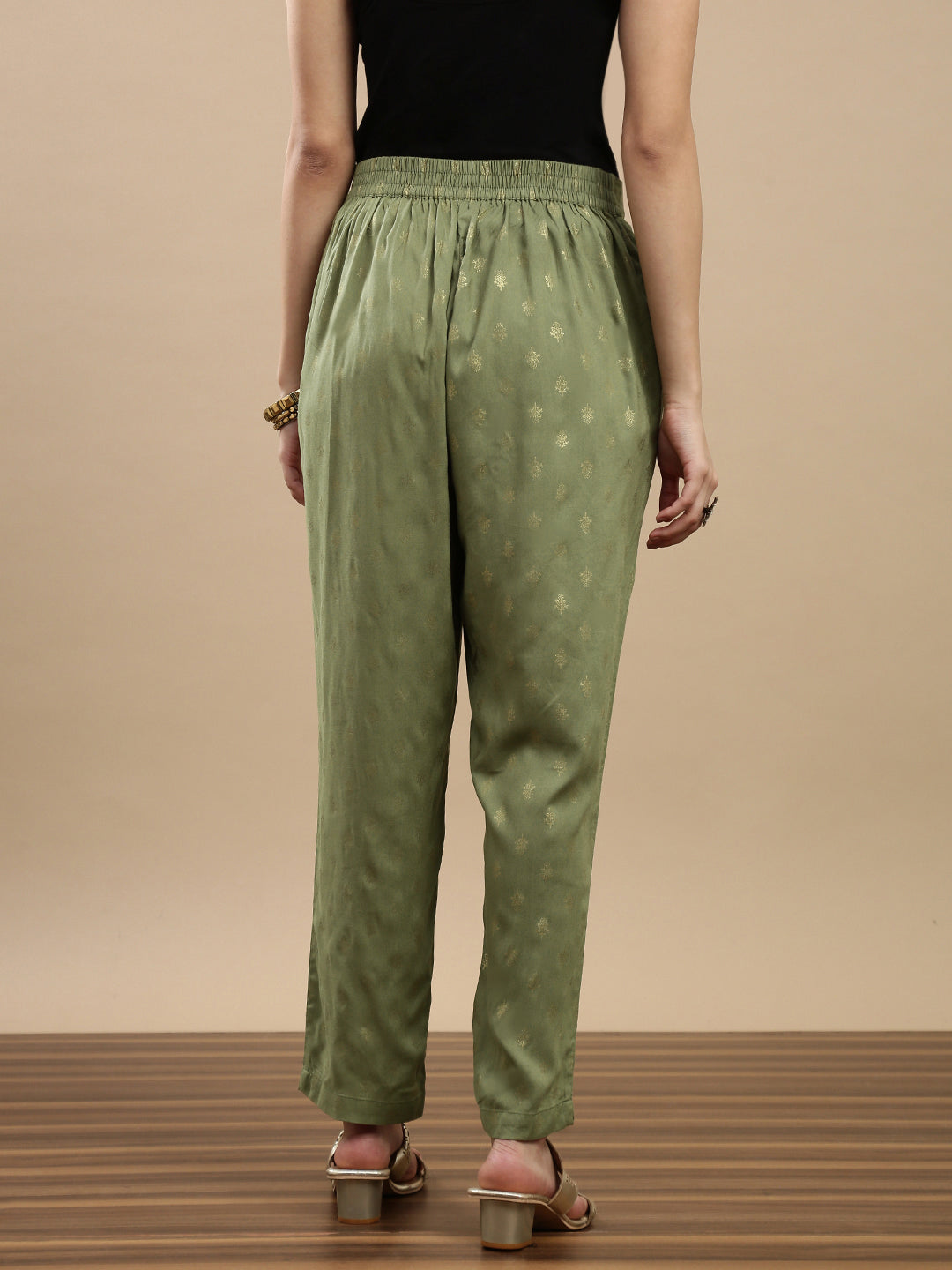 De Moza Women Festive Pants Deep Green - De Moza