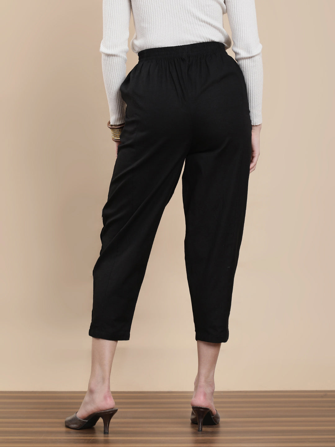 De Moza Women Casual Pants Black