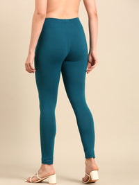 Ankle Length Leggings Cotton-Dark Teal - De Moza
