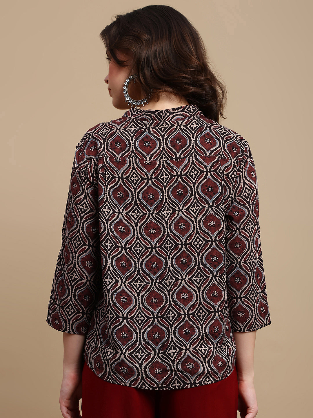 De Moza Women Festive Top Maroon - De Moza