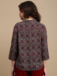 De Moza Women Festive Top Maroon - De Moza