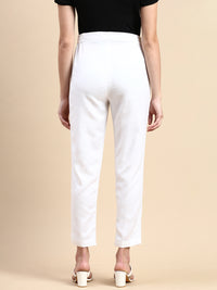 De Moza Women Cigarette Pant White