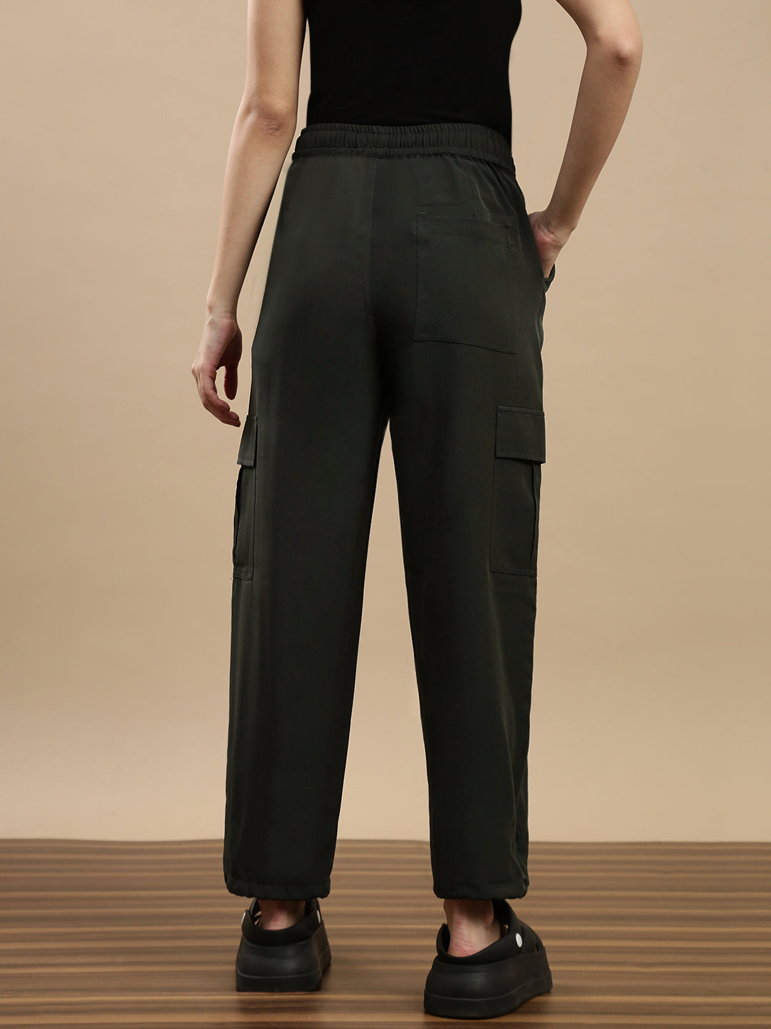 De Moza Women Casual Pants Olive Green