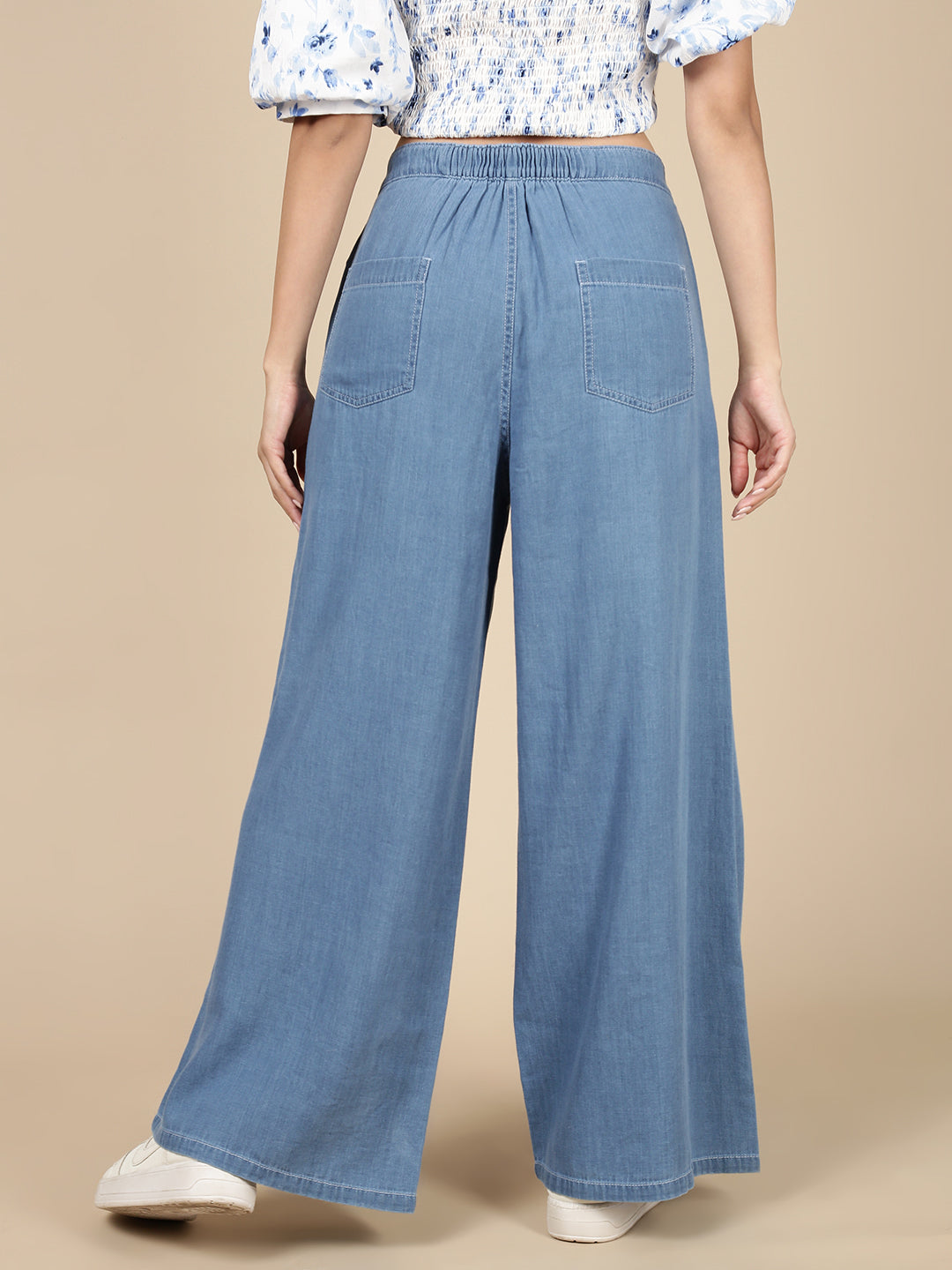 Wide Leg Pant-Ice Blue