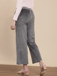 De Moza Women Casual Palazzo silver grey