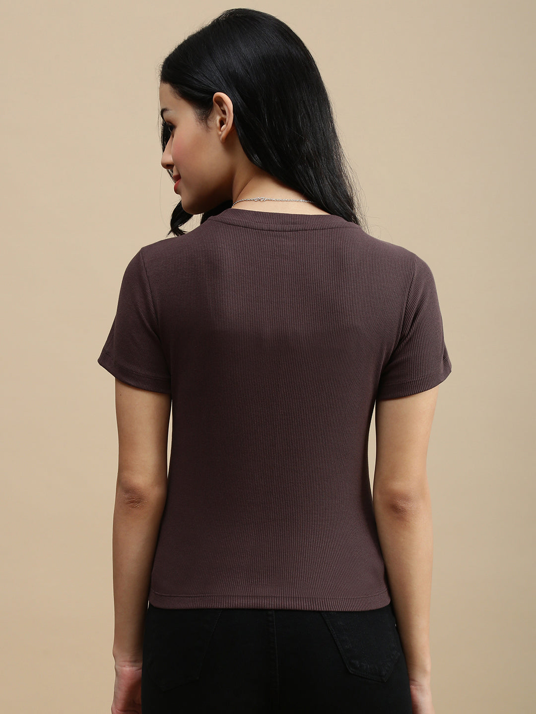 De Moza Women Casual Top Chocolate Brown