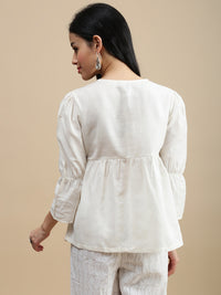 De Moza Women Casual Top Offwhite