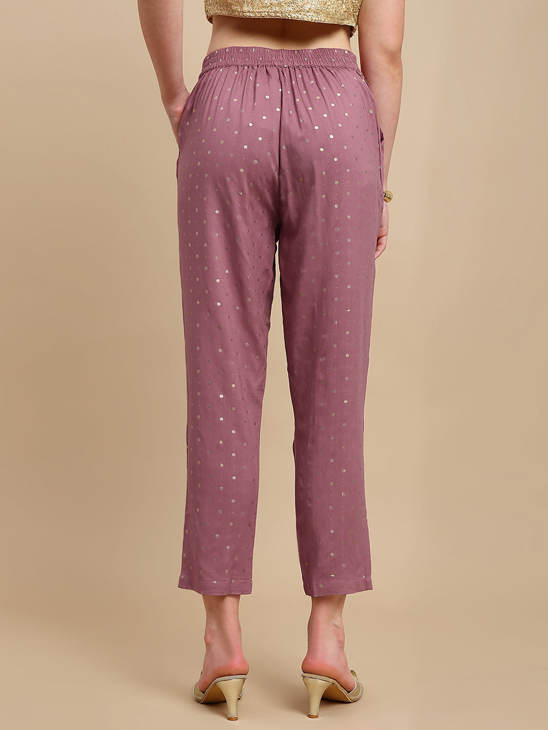 De Moza Women Festive Pants Dusty Pink - De Moza