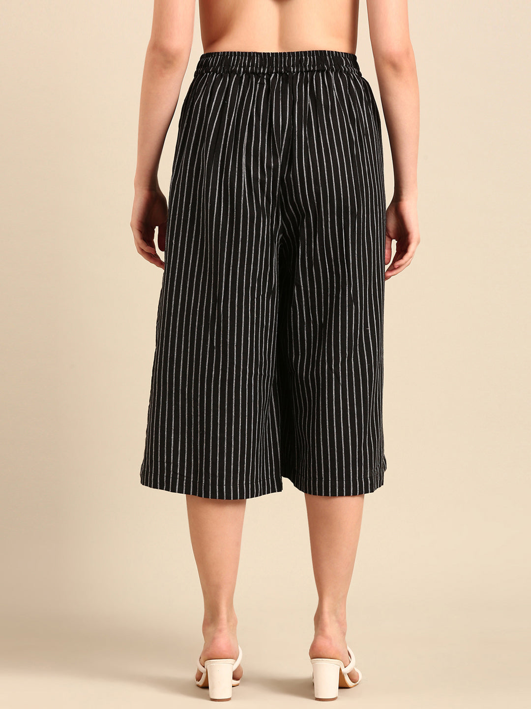 Culottes Stripped-Black - De Moza