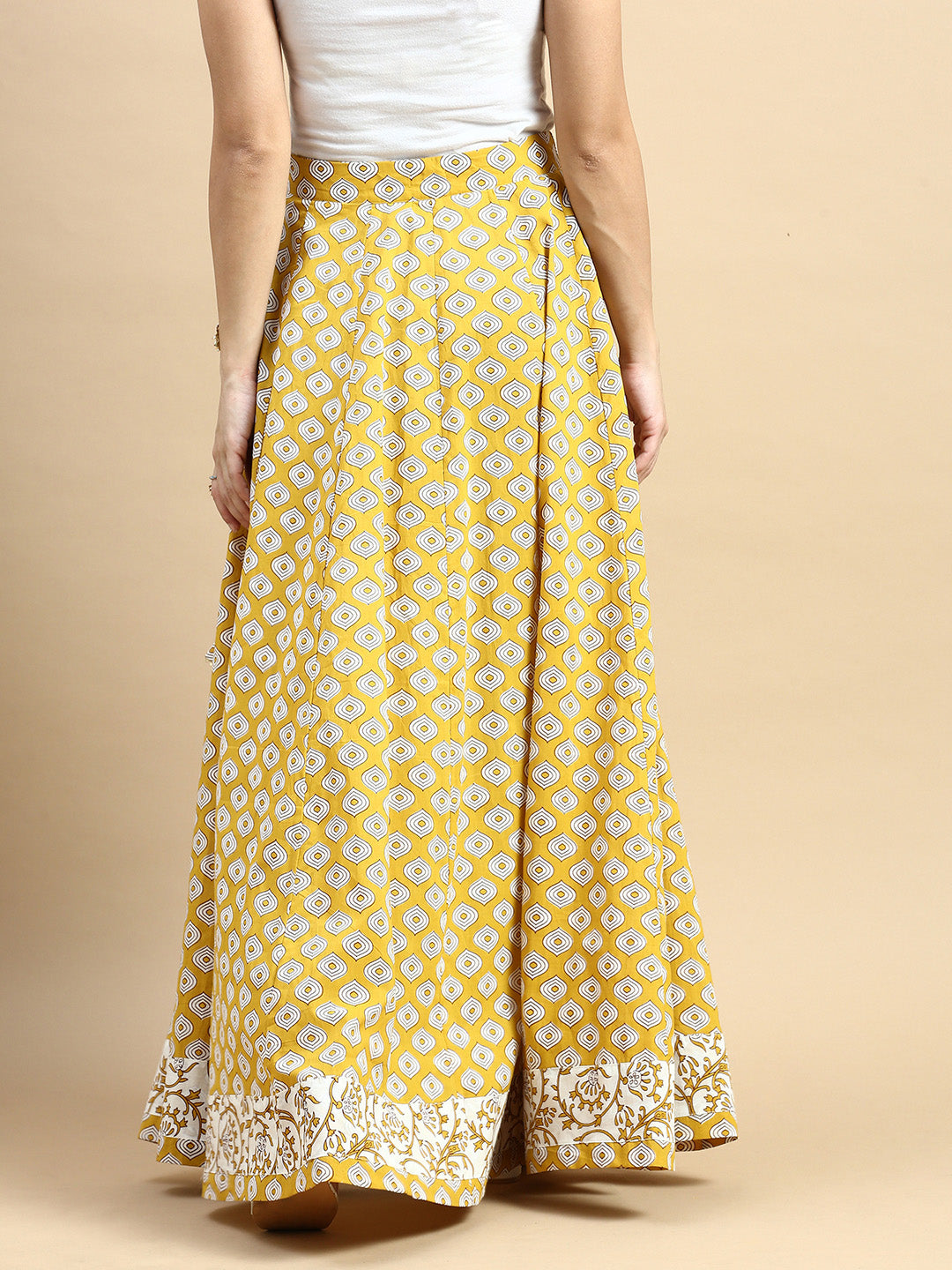 Wrap Skirt AOP-Mustard - De Moza