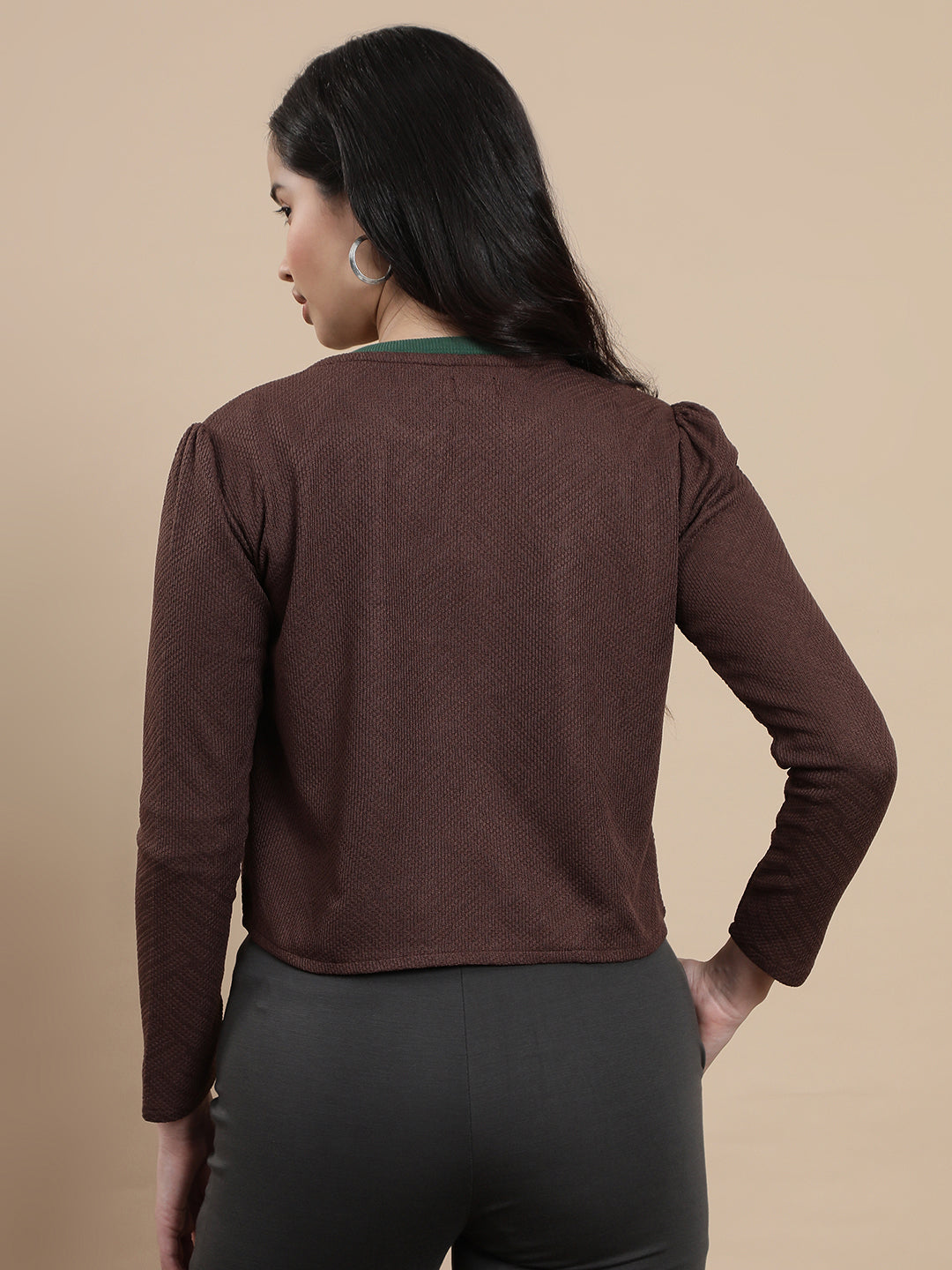 De Moza Women Casual Top Chocolate Brown