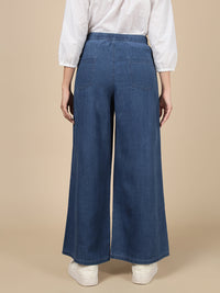 Wide Leg Pant-Mid Blue