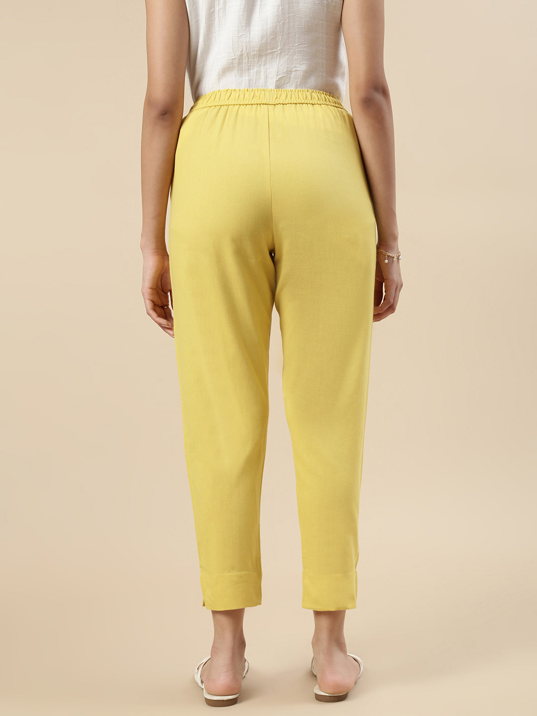 Casual Straight Pant-Light Mustard