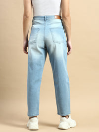Jeans Mom Fit-Ice Blue - De Moza