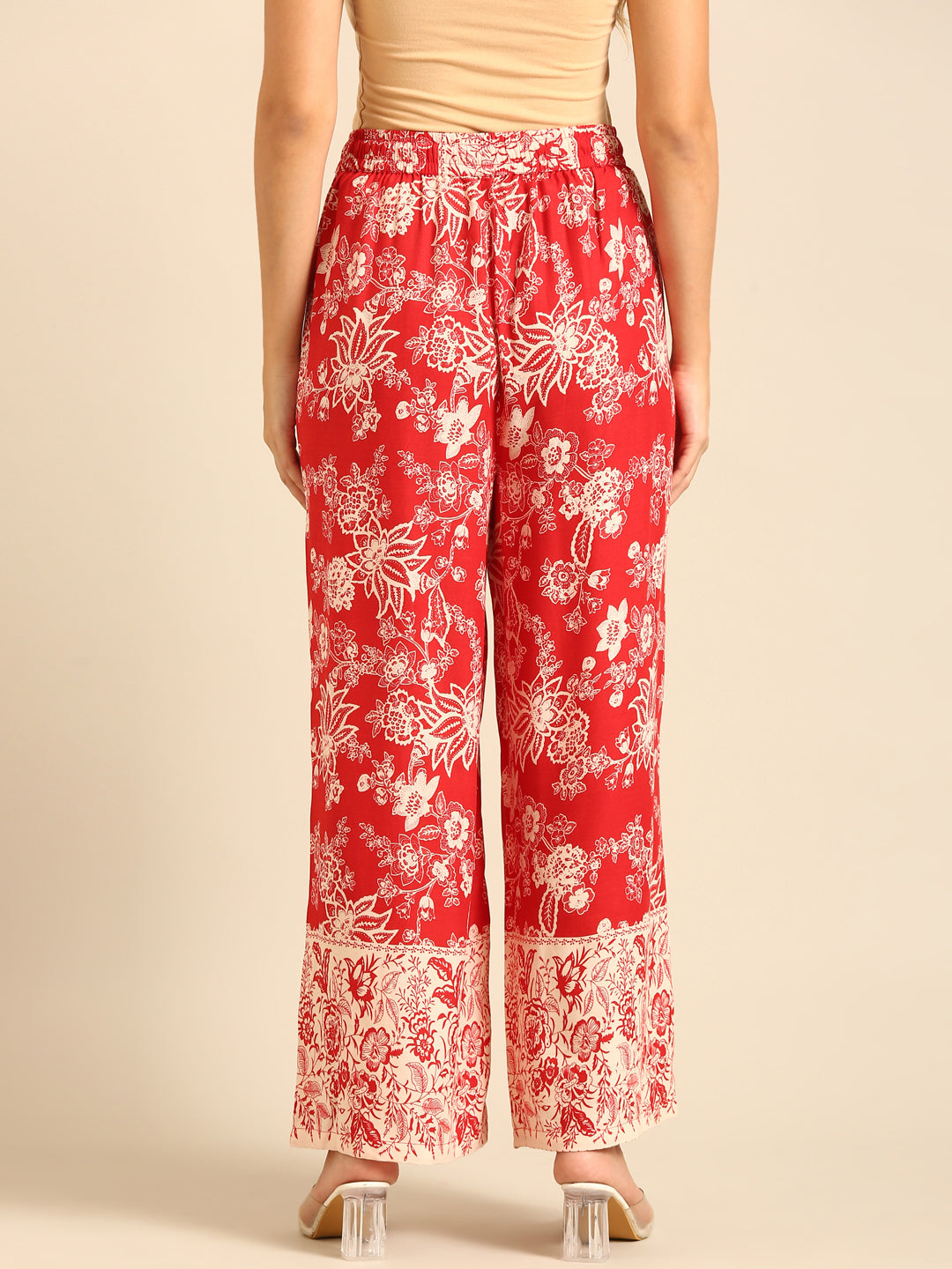 Printed Palazzo-Red - De Moza