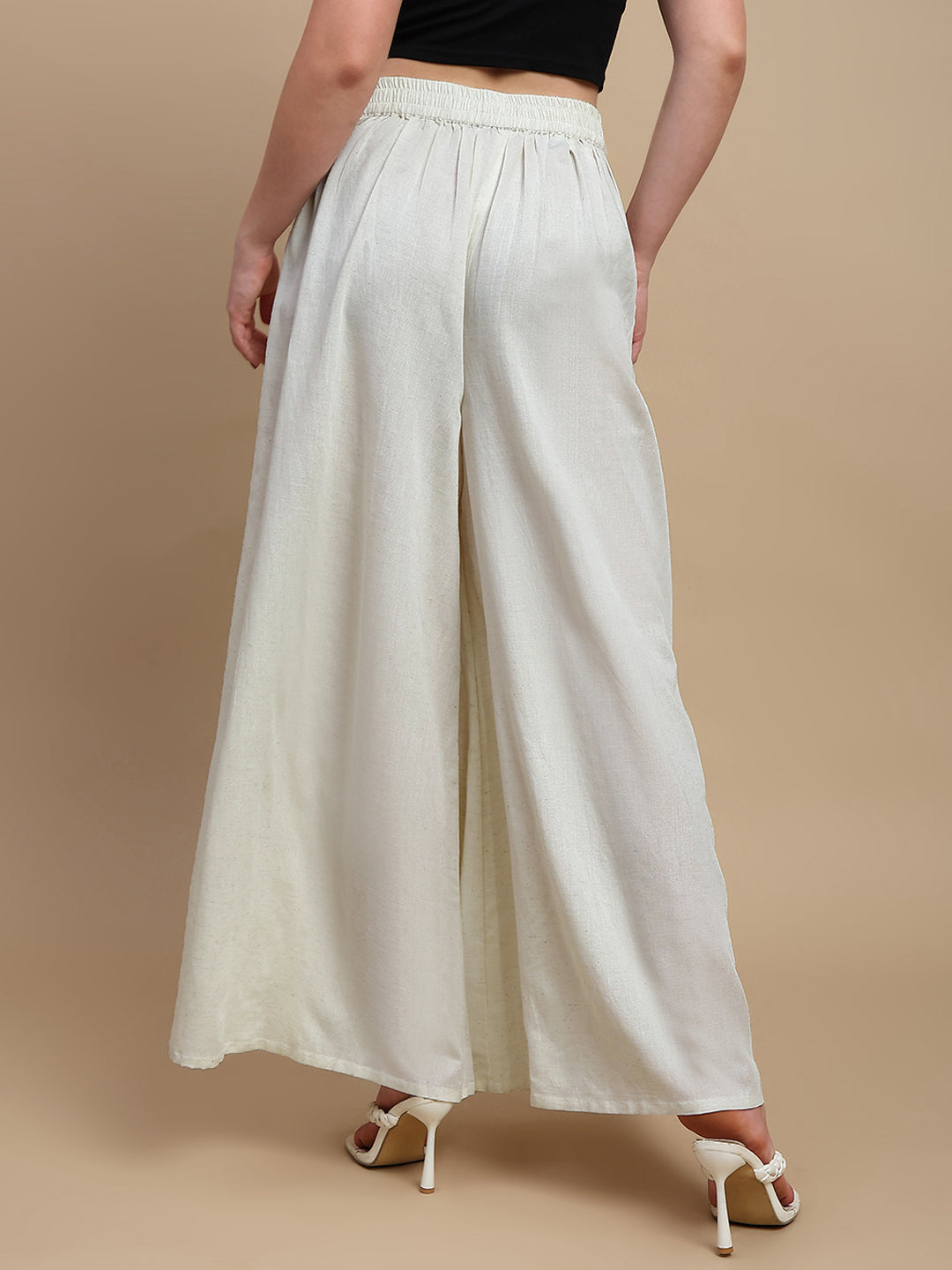 De Moza Women Casual Palazzo Natural - De Moza