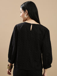 De Moza Women Casual Top Black