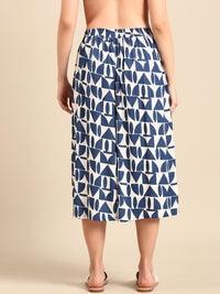 Culottes All Over Print-Blue - De Moza