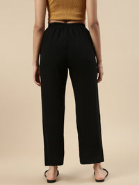 Casual Straight Pant-Black