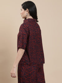 De Moza Women Co-ords with Pack of Palazzo & Top Maroon