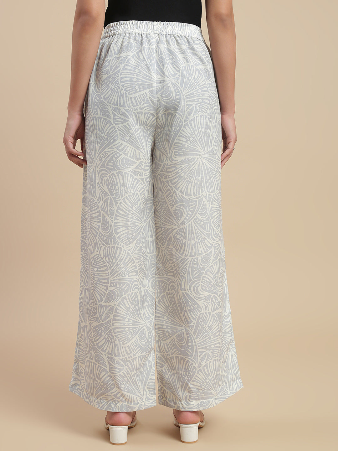 De Moza Women's Officewear Co-ords (Tunic Shirt & Palazzo) Offwhite - De Moza