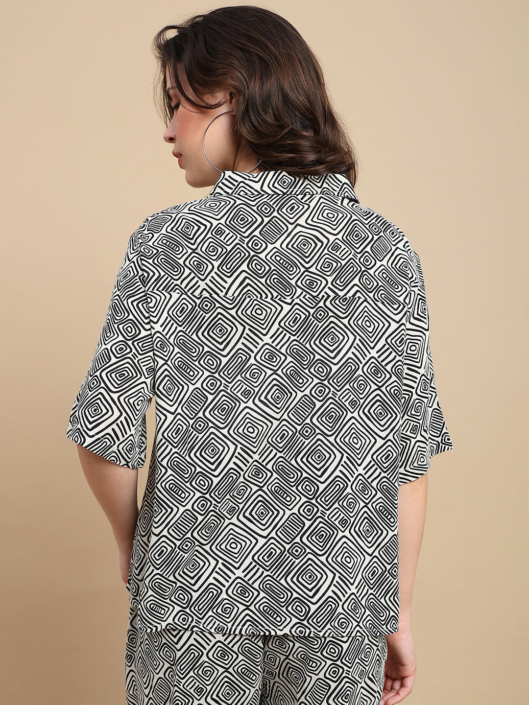 De Moza Women Kashka Set (Top & Palazzo) - Black