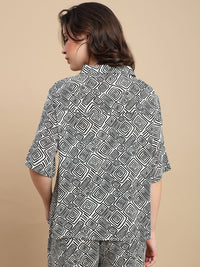 De Moza Women Kashka Set (Top & Palazzo) - Black