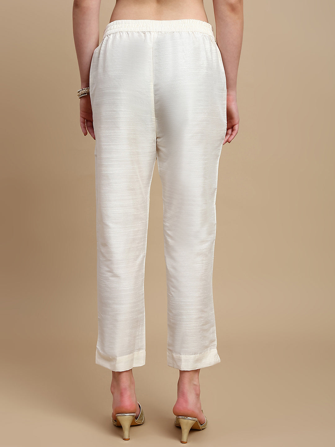 De Moza Women Casual Pants Offwhite - De Moza