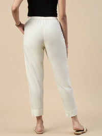 Casual Straight Pant-Cream