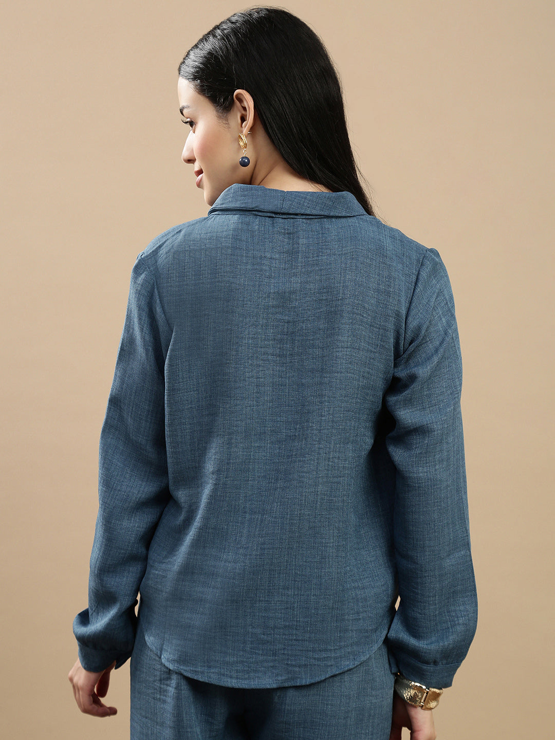De Moza Women Casual Top Teal Blue